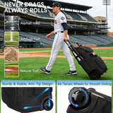 Rolling Baseball Bag with Wheels, 60L Capacity Wheeled Softball bag with Shoe Compartment for Youth & Adult, Bat bag with Hidden Straps,Fence Hook,Holds 4 Bat, Helmet, Glove