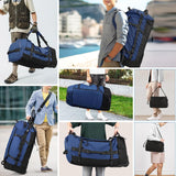 Rolling Duffle Bag with Wheels,86L 30”Carry on Luggage with Wheels,Folding Travel Bag,Duffle Backpack with Separate Shoe Compartment (dark blue)