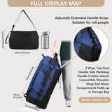 Rolling Duffle Bag with Wheels,86L 30”Carry on Luggage with Wheels,Folding Travel Bag,Duffle Backpack with Separate Shoe Compartment (dark blue)