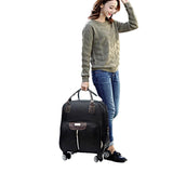 Rolling Laptop Bag, Black Business Travel Trolley Luggage with 360° Spinner Wheels, Carry - On Wheeled Computer Tote