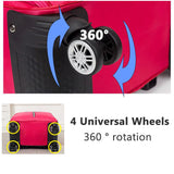 Rolling Laptop Bag, Black Business Travel Trolley Luggage with 360° Spinner Wheels, Carry - On Wheeled Computer Tote