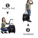 Rolling Laptop Bag, Black Business Travel Trolley Luggage with 360° Spinner Wheels, Carry - On Wheeled Computer Tote
