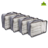 Rolling Nomad 4 Set Large Packing Cubes for Suitcases, Travel, Camping, Grey