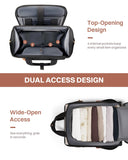 Rolling Puffer Backpack for Women, Travel Backpack with Wheels, 16 Inch Wheeled Laptop Backpck, Dual - Opening Design Overnight College Underseat Carry on Luggage, Roller Business Work Bag, Beige Brown