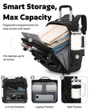 Rolling Tactical Laptop Backpack, Underseat Travel Backpack with Wheels, 16 Inch Wheeled Military Computer Backpack for Men and Women, Roller Overnight Molle Outdoor Hiking College Carry on Luggage