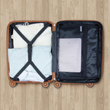 Romswi 30" Expandable Hardside Checked Luggage, Large Checked Suitcase with Dual Spinner Wheels, Up to 20% More Space, Hardshell, YKK Zipper White
