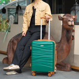 Romswi Expandable 22x14x9 Airline Approved 21" Carry On Luggage,Hardshell Suitcase with Double Spinner Wheels for 20% More Space, Lightweight Hardside Luggage, Scratch - Resistant & YKK Zipper, Green