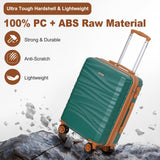 Romswi Expandable 22x14x9 Airline Approved 21" Carry On Luggage,Hardshell Suitcase with Double Spinner Wheels for 20% More Space, Lightweight Hardside Luggage, Scratch - Resistant & YKK Zipper, Green
