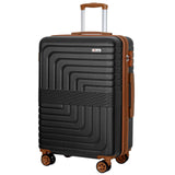 Romswi Expandable 26" Medium Checked Luggage,Checked - Medium Hardshell Suitcase with Double Spinner Wheels for 20% More Space, Lightweight Hardside Luggage, Scratch - Resistant & YKK Zipper Black