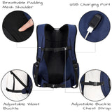 Ronyes Skateboard Backpack, Skateboard Bag,17.3 Inch Laptop Backpack with USB Charging Port, Basketball Longboard Backpack for Sports Travel Blue