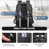 Roomy Travel Backpack, Expandable 40L-50L Carry On Backpack For 17.3" Laptop,TSA Flight Approved Business Travel Backpack w/ Multiple Organizer Pockets for Work,Overnight Trip,College &Daily Commuting