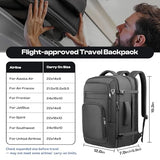 Roomy Travel Backpack, Expandable 40L-50L Carry On Backpack For 17.3" Laptop,TSA Flight Approved Business Travel Backpack w/ Multiple Organizer Pockets for Work,Overnight Trip,College &Daily Commuting