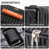 ROPLUS Aluminium Frame Carry on Luggage with Smooth Jelly Wheels, Hardside Zipperless Rolling Suitcase with TSA Lock (BlackOrange, 21 - Inch)