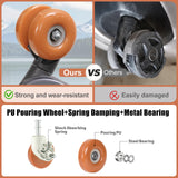 ROPLUS Carry On Luggage with Front Cover Compartment, Aluminium Frame Rolling Suitcase with USB Ports, Cup Holder, TSA Lock, Skate Wheels (WhiteGreen, 21 - Inch)