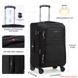 ROPLUS Softside Expandable Luggage with 4 Spinner Wheels, Durable Carry - On Luggage Suitcase (Blue, 21 - Inch)