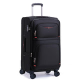 ROPLUS Softside Expandable Luggage with 4 Spinner Wheels, Durable Checked - Luggage Suitcase (Black, 31 - Inch)