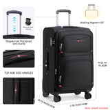 ROPLUS Softside Expandable Luggage with 4 Spinner Wheels, Durable Checked - Luggage Suitcase (Black, 31 - Inch)