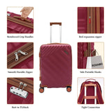 Rosamo 3 piece Luggage Set Expandable Suitcase 22x14x9 Airline Approved Carry on, ABS Hard Case Suitcases with Spinner Wheels, TSA Lock, (Red, 3 Piece Sets(20/BP/TB))