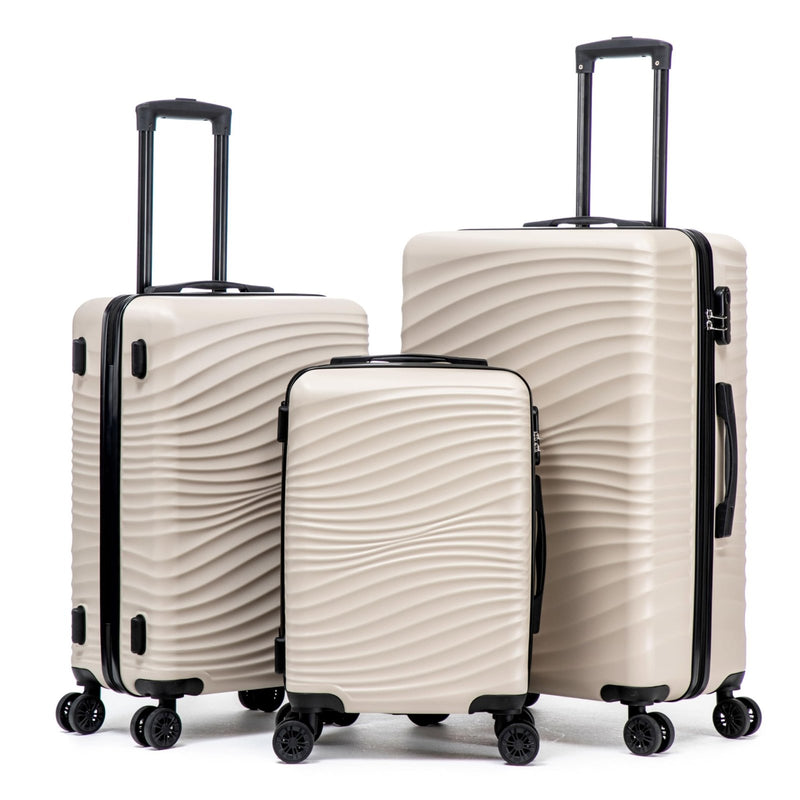 Rosamo Luggage Sets 3 Piece, ABS Suitcase Set (20/24/28), Hardside luggage with Spinner Wheels, Travel Luggage, 14x8x9 Airline Approved Carry on, Lightweight Luggage with High - Security Lock