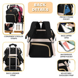 ROSEGIN Diaper Bag Backpack with Changing Pad Pacifier Case, Baby Bag for Boy Girl Toddler - Large,Stylish, Waterproof Travel Quilted Diaper Bag for Mom - Baby Shower Gifts, Black