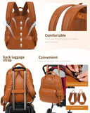 ROSEGIN Premium Vegan Leather Diaper Bag Backpack with Waterproof Changing Pad, Reinforced Zippers & Odor - Free, 20 Pockets Pro Organizer, Fits 15.6" Laptop, Stroller Straps, Baby Bag for Mom, Brown