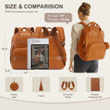 ROSEGIN Premium Vegan Leather Diaper Bag Backpack with Waterproof Changing Pad, Reinforced Zippers & Odor - Free, 20 Pockets Pro Organizer, Fits 15.6" Laptop, Stroller Straps, Baby Bag for Mom, Brown