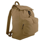 Rothco Canvas Daypack – Heavy-Duty Cotton Canvas Backpack for Hiking, Camping, Traveling, and Daily Use – 34L Capacity, Coyote Brown