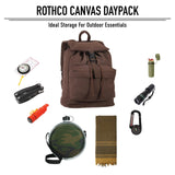 Rothco Canvas Daypack – Heavy - Duty Cotton Canvas Backpack for Hiking, Camping, Traveling, and Daily Use – 34L Capacity, Olive Drab