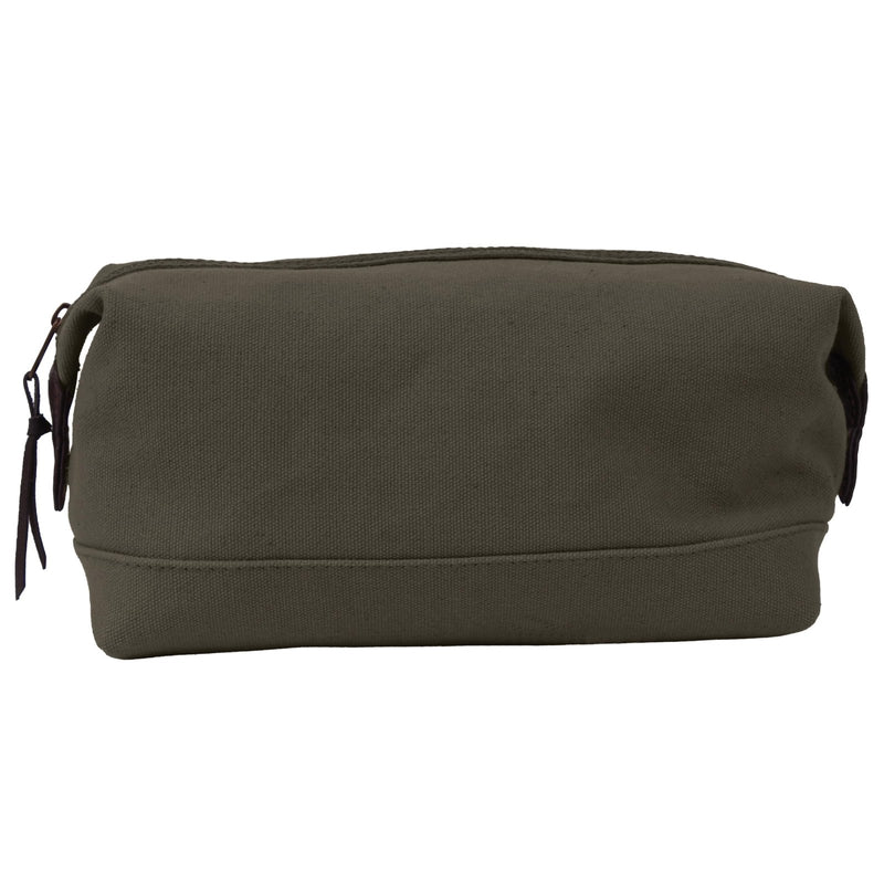 Rothco Canvas & Leather Travel Kit – Compact Vintage Toiletry Bag Dopp Kit Pouch