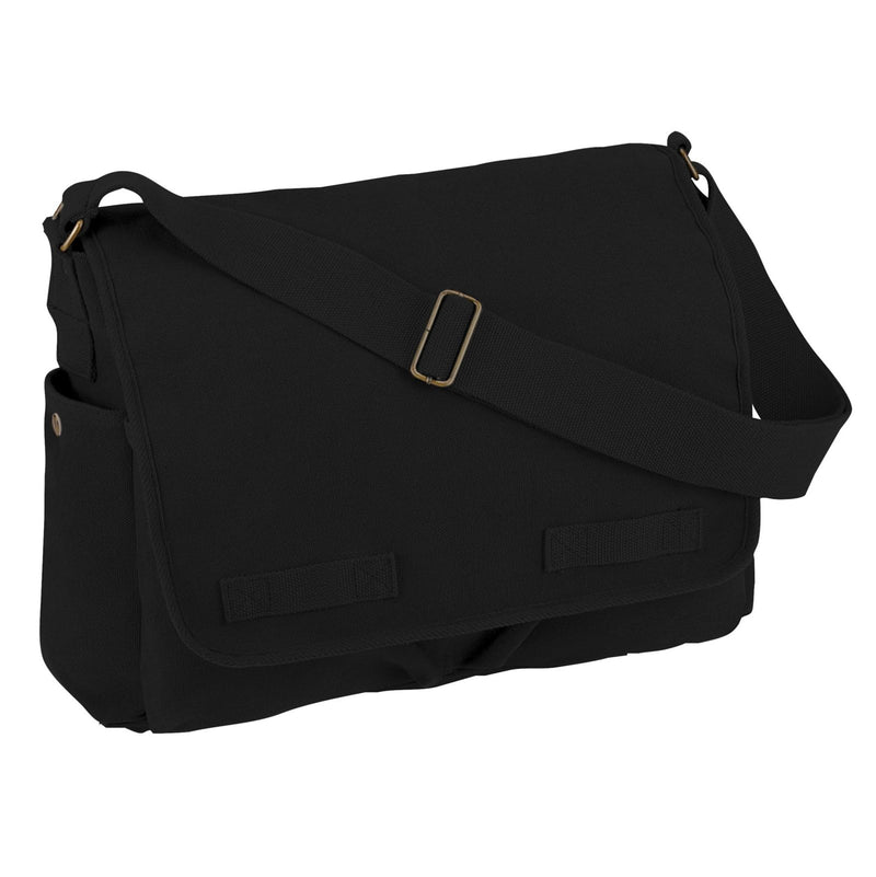 Rothco Classic Canvas Messenger Bag - Heavyweight Canvas Crossbody Shoulder Pack, Black