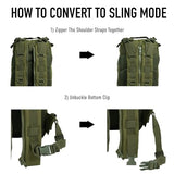 Rothco Convertible Medium Transport Pack – 25L Backpack – Shoulder or Crossbody – MOLLE and Hydration Compatible (Coyote Brown)