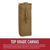 Rothco Heavyweight Top Load Canvas Duffle Bag - Rugged Utility Ready for Travel Adventures, Black, 21" x 36"