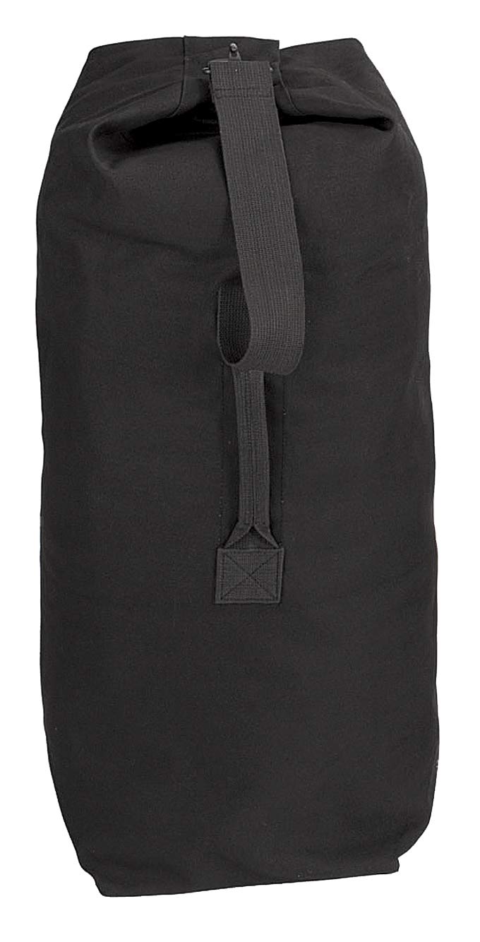 Rothco Heavyweight Top Load Canvas Duffle Bag - Rugged Utility Ready for Travel Adventures, Black, 21" x 36"