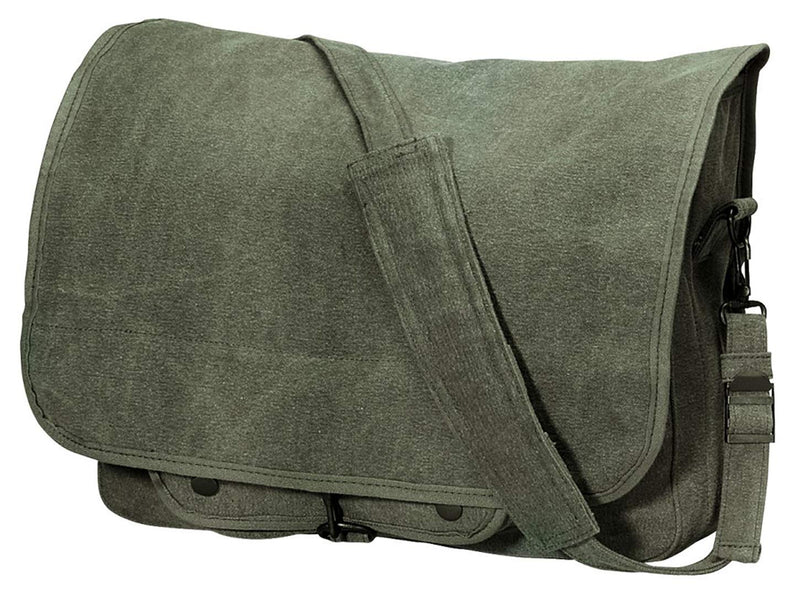 Rothco Vintage Canvas Paratrooper Crossbody Shoulder Bag, Olive, One Size
