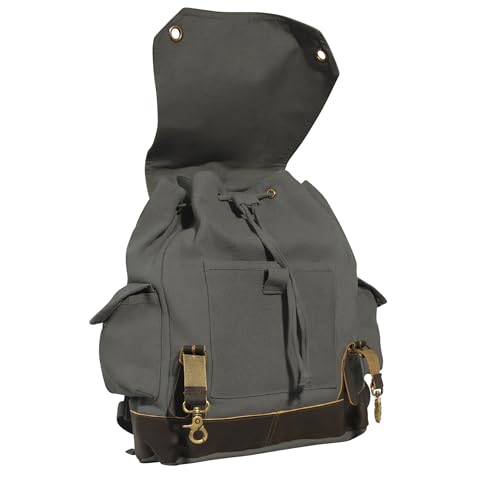 Rothco Vintage Expedition Rucksack - Classic Canvas Backpack for Everyday Adventures