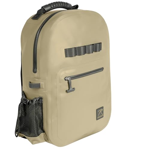 Rothco Waveguard Waterproof Backpack – Dry Storage Bag Hiking Boating Kayaking Canoeing Travel Beach Sack - Desert Sand
