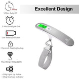 ROTOPATA Digital Luggage Travel Scale with Overweight Warning Function, Portable Handheld Electronic Weighing Scale with Hook, 50kg and Backlit LCD Display Screen Design for Suitcase Baggage