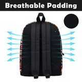 ROVOZAR Fire Basketball School Backpack for Boys, Basketball Backpack for School Kids Bookbag, 16 Inch Sports Theme Laptop Back Pack for Travel Hiking Camping