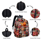 ROVOZAR Fire Basketball School Backpack for Boys, Basketball Backpack for School Kids Bookbag, 16 Inch Sports Theme Laptop Back Pack for Travel Hiking Camping