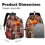 ROVOZAR Fire Basketball School Backpack for Boys, Basketball Backpack for School Kids Bookbag, 16 Inch Sports Theme Laptop Back Pack for Travel Hiking Camping