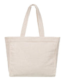 Roxy Large Capacity Lightweight Causal Cotton Canvas Beach Tote Bag, Drink The Wave - Nautral