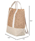Roxy Women's Beach Tote Bag | Travel | Vacation | Straw | Lightweight | Breathable, Beach Lover - Natural/White