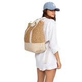 Roxy Women's Beach Tote Bag | Travel | Vacation | Straw | Lightweight | Breathable, Beach Lover - Natural/White