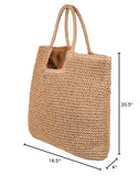 Roxy Women's Beach Tote Bag | Travel | Vacation | Straw | Lightweight | Breathable, Coconut Pie - Natural