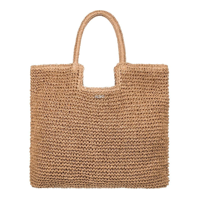 Roxy Women's Beach Tote Bag | Travel | Vacation | Straw | Lightweight | Breathable, Coconut Pie - Natural