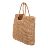 Roxy Women's Beach Tote Bag | Travel | Vacation | Straw | Lightweight | Breathable, Coconut Pie - Natural
