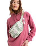 Roxy Women's Sling Bag | Crochet | Woven | Fanny Pack | Waist Bag | Travel | Beach | Vacation | Natural, Vanilla Smoothie - Basil Party Waves