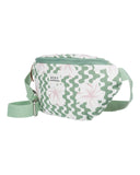 Roxy Women's Sling Bag | Crochet | Woven | Fanny Pack | Waist Bag | Travel | Beach | Vacation | Natural, Vanilla Smoothie - Basil Party Waves