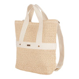Roxy Woven Straw Backpack | Travel | Vacation | Lightweight | Natural Materials | Eco Friendly, Sunny Stash - Hibiscus Hype