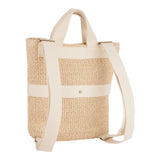 Roxy Woven Straw Backpack | Travel | Vacation | Lightweight | Natural Materials | Eco Friendly, Sunny Stash - Hibiscus Hype